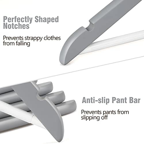 TOPIA HANGER Wooden Hangers 16 Pack Grey/White Heavy Duty Coat Hangers