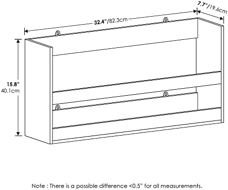 Furinno HERMITE Floating Nursery Book Shelves for Wall, Espresso