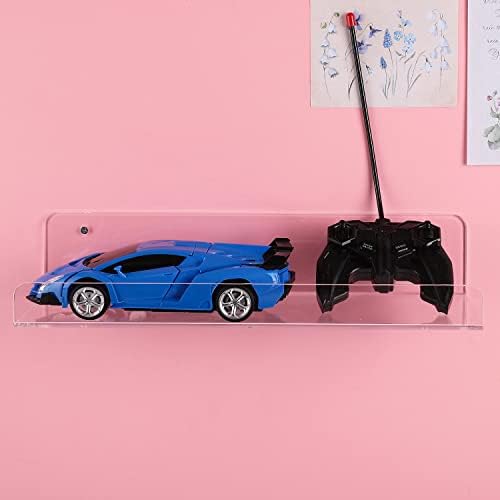 Sooyee 6 Pack Floating Shelves,15 Inch Acrylic Shelves Floating Bookshelf,Funko Pop Display Shelf, Invisible Picture Led