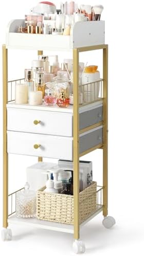 Makeup Organizer, Floor Skincare Organizers Make Up Organizers and Storage with Drawers, Vanity Organizer Cosmetics Disp