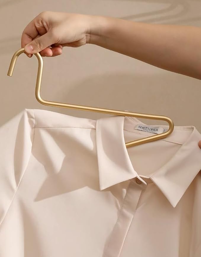 Premium Matte Gold Aluminum Coat Hangers 6 Piece Set, 16.5” Extra Smooth & Durable Metal Shirt Dress Hanger,Aluminum Alloy Hanger,Clothing Support,Clothing Hang