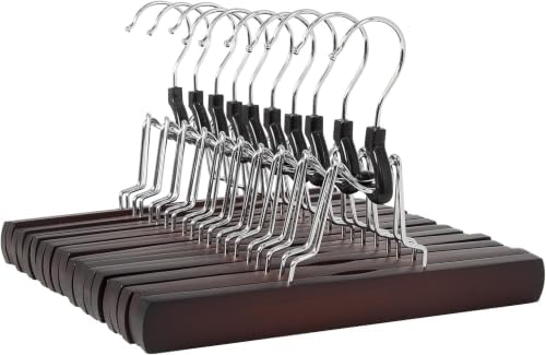 Amazon Basics Wooden Pants Hangers - Cherry, (Pack of 60)