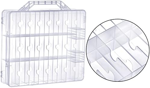 Foraineam 2 Pieces Double Side Universal Clear Nail Polish Organizer Box Nail Tools Holder Case for 48 Bottles with 8 Ad