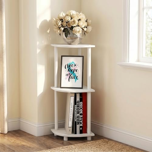 3-Tier Corner Shelf, Display Storage Shelves with Open Shelves, Corner Bookshelf for Organization and Storage, Home Offi