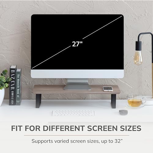 Anji Mountain Monitor Stand for Desk - Desktop Organizer & Laptop Riser, Ergonomic Monitor Riser, Space-Saving, Durable,
