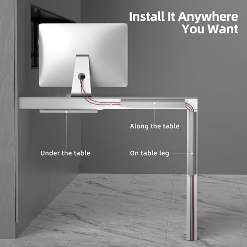 YECAYE 157in Cable Management, Cord Organizer,Easy Install Self-Adhesive Cable Organizer,Cord Management, Desk Wire Hold