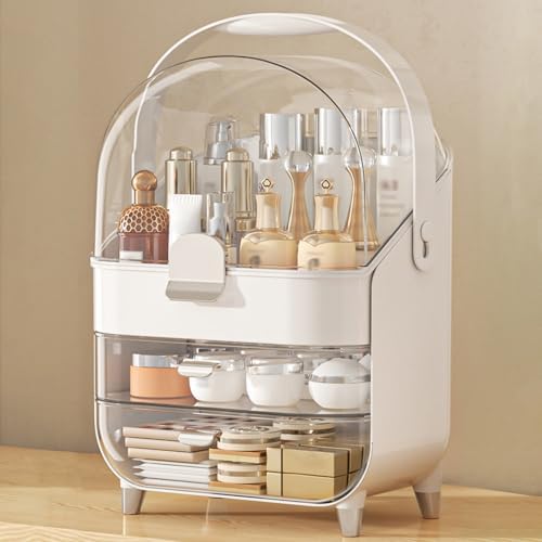 Anylady Makeup Organizer Countertop, Skincare Holder Bathroom Counter Organizer, Storage Box Cosmetic Display Cases, Tee