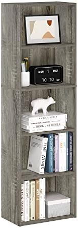 Furinno LUDER Book Shelf, 5-Tier Bookshelf, Bookcase with Open Shelves, 9.4 x 15.8 x 52, Easy Assembly, for Living Room,