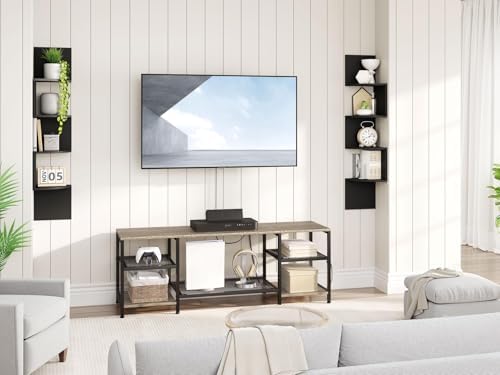 HOOBRO Corner Shelf Wall-Mounted, Set of 2 Floating Corner Shelves for Wall