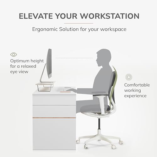 Anji Mountain Monitor Stand for Desk - Desktop Organizer & Laptop Riser, Ergonomic Monitor Riser, Space-Saving, Durable,