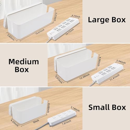 YaeCCC Cable Management Organizer Box Power Strips Hider Power Cords Hider for Desk, TV, Computer, USB Hub,Cords (Set of