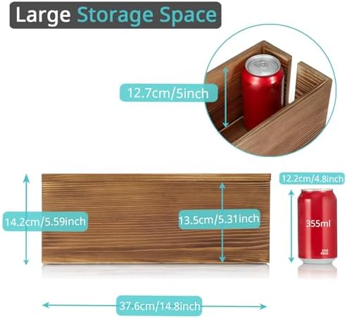 Large Cable Management Box, Burnt Wood Cord Organizer Box for Desk, Floor, Office to Hide Extension Cords Power Stripes 