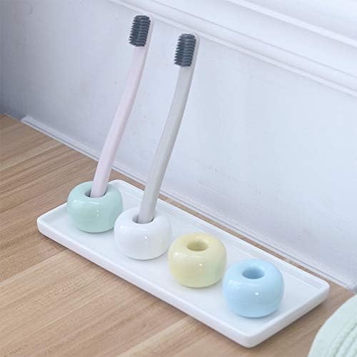 Ceramic Vanity Tray Small Rectangle, Bathtub Tray Bathroom Organizer, Cosmetics Holder for Tissue Candle Towel Plant Jew