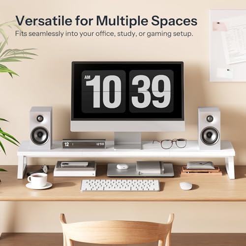 HOOBRO Dual Monitor Stand Riser, 39 Inch Large Computer Monitor Stand for 2 Monitors, Computer Monitor Riser, Desk Shelf