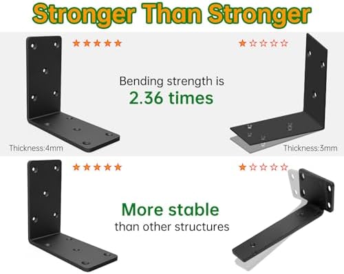 5x5x2.5“ Heavy Duty L Brackets , 4mm Thick Angle Bracket (8PCS)