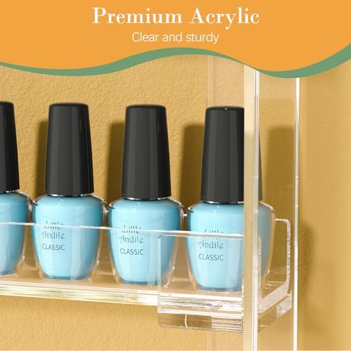 FEMELI 21 * 21 Inch Acrylic Nail Polish Wall Rack Shelves, 6 Tier Organizer