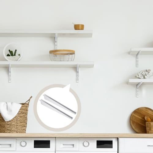CroBlissful 20 Pcs Adjustable Shelf Brackets for Double Track System Closet Organization Heavy Duty Wire Shelf Brackets(