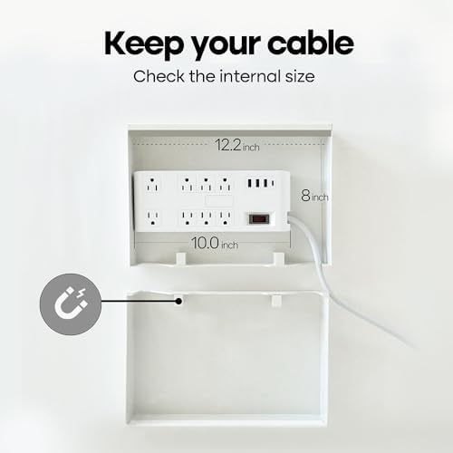 Book Shape Decorative Cable Management Box - Expandable Cable Organizer Box with Magnetic Closure for Home & Office (Mod