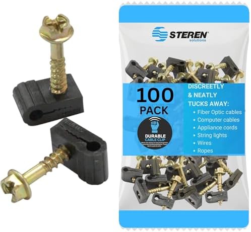 STEREN Coaxial Cable Clips - Cable Holder - Siding Clips for Hanging - Cord Holder for Desk - Cable Clamps - Cord Clip -