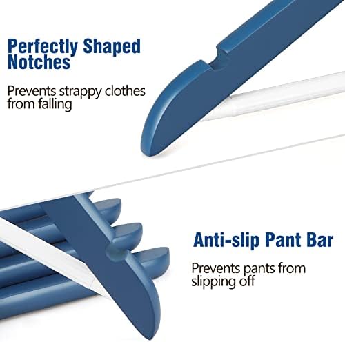 TOPIA HANGER Premium Wooden Hangers 16 Pack Blue/White Coat Hangers