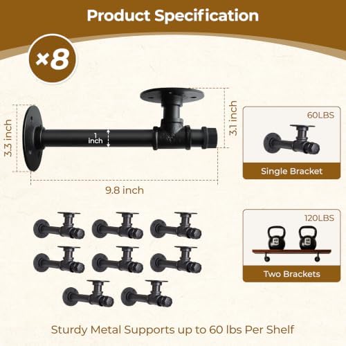 Industrial Pipe Shelf Brackets for Floating Shelves,Heavy Duty Bracket