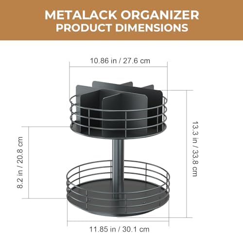 Snack Organizer - Versatile Snack Storage 2 Tier Lazy Susan with Convenient Grab-and-Go Design, Metal Snack Holder for H