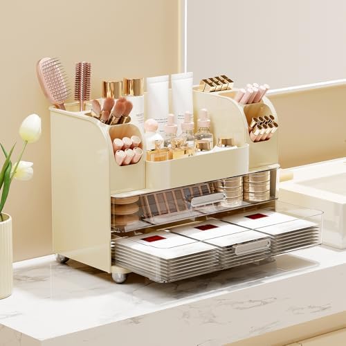 UFORU Makeup Organizer Countertop with 2 Large Drawers for Vanity Bathroom