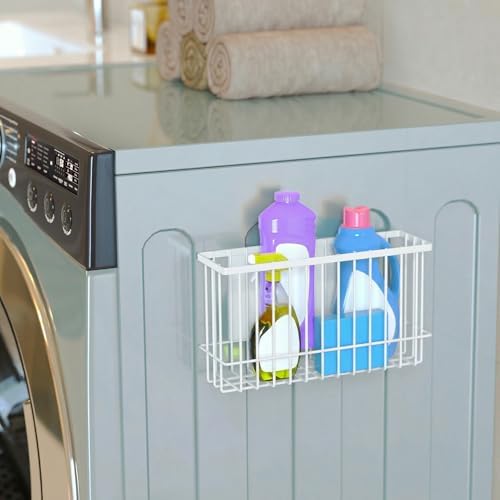 NiHome Magnetic Basket Organizer, Dryer Ball Holder, 1 Pack, White