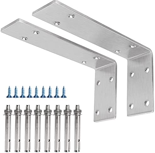 YUMORE Countertop Support Bracket, Heavy Duty 5mm L Bracket, 8 x 4 in