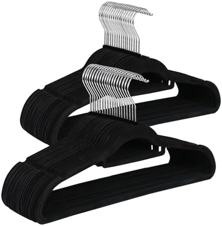 ZENY Velvet Hangers 100 Pack for Suits,Coats, Dress, Non Slip Clothes Hangers, with 360 Degree Swivel Hooks, Space Saving, Durable