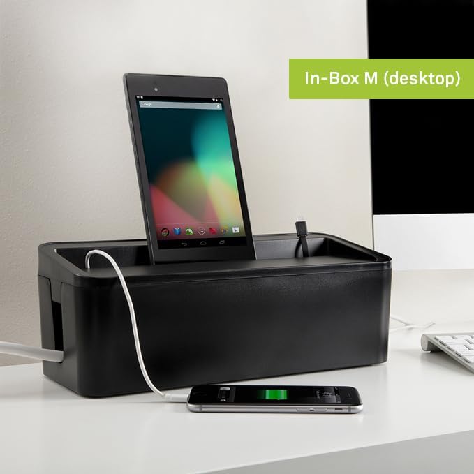 in-Box Cable Box Set with Extra Large Surge Protector Concealer Cable Management for Under Desk and Mobile Charging Stat
