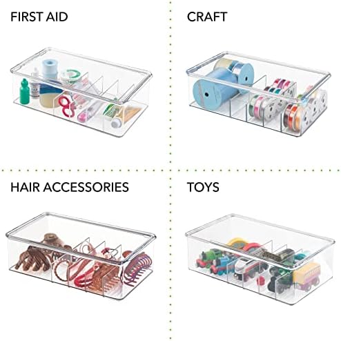 mDesign Stackable Plastic Storage Organizer Container for Kitchen Cabinets, Pantry, Countertops - Holds Kids, Child/Todd