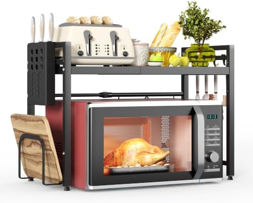 NETEL 2 Tier Expandable Microwave Stand countertop,Microwave Oven Rack
