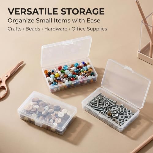 Jetec 30 Pieces Small Clear Plastic Storage Box, 5.2 x 3 x 1.2 Inch
