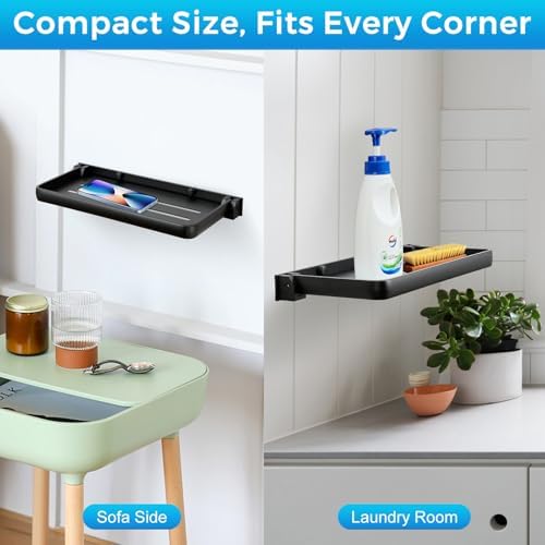 RV Fold-Down Wall Shelf - 12 Inch Space Saving Small Folding Shelf | Wall Mount Storage for RV, Laundry Room, Bathroom, 