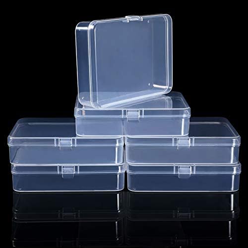 Jetec 6 Pieces Small Clear Plastic Storage Box, 4.5 x 3.3 x 1.2 Inch