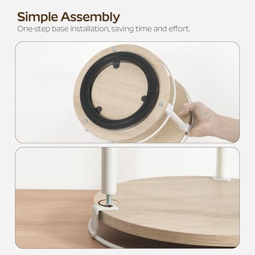 YATINEY Lazy Susan Organizer, Rotating Spice Rack, 2 Tier Spice Turntable Organizer, Industrial Turntable Spice Holder, 