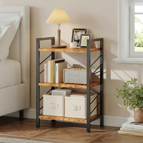 DurayLoly 3-Tier Small Bookshelf for Bedroom, 27.56" H Standing Bookcase