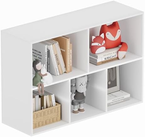 Book Shelf, Wooden Cube Storage Organizer with 11" Open Cubes, Stackable Modular Bookcase for Room Divider Storage, 2 Ti