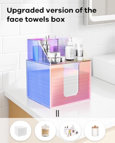 Acrylic Face Towels Holder Compatible with Clean Skin Club, Rainbow