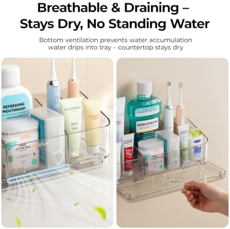 MOPMS 8 Slots Toothbrush Holders for Bathrooms with Detachable Dividers