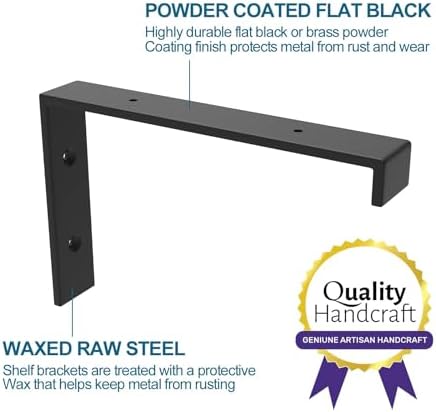 WEKIS Shelf Brackets 12 Inch, Strong Heavy Duty Floating Shelf Brackets Pack of 12, Industrial Metal Iron Matte Black Sh