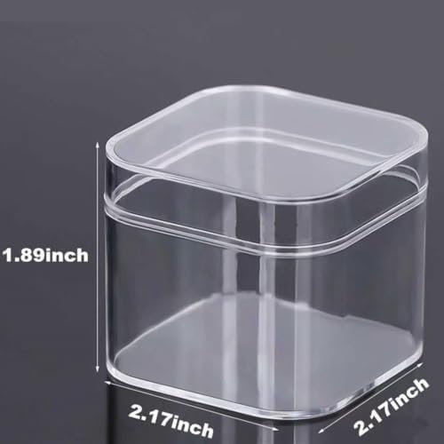 24-Pack Acrylic Square Cube Jewelry Storage Box, 2.17x2.17x1.89 Inch