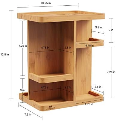 Lavish Home Makeup Organizer, Natural, 10.25” x 7.5” x 12.8”
