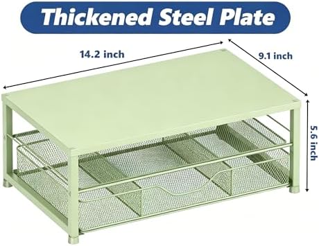 OPNICE Desk Organizers and Accessories, Computer Monitor Stand Riser with Drawer and 2 Pen Holders, Printer & Laptop Sta