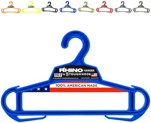 Rhino Tough Hook Heavy Duty Clothes Hangers, USA-Made, Body Armor, 1 Blue