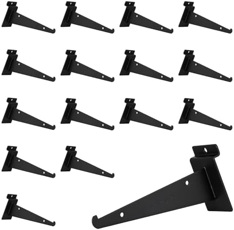 6 Inch Slatwall Shelf Bracket, Slatwall Accessories, Heavy Duty Slat Wall Shelf Bracket with Lip for Garage and Retail D
