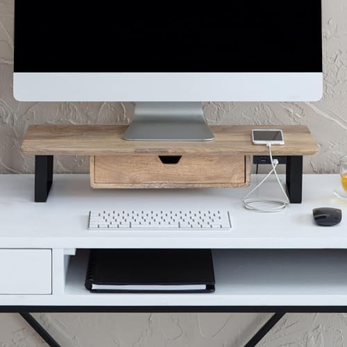 Anji Mountain Monitor Stand for Desk - Desktop Organizer & Laptop Riser, Ergonomic Monitor Riser, Space-Saving, Durable,