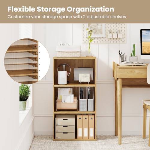 Giantex 3 Shelf Bookcase, Modern Bookshelf Cube Storage Organizer, Open Storage Cabinet Multi-Functional Home Office Bed