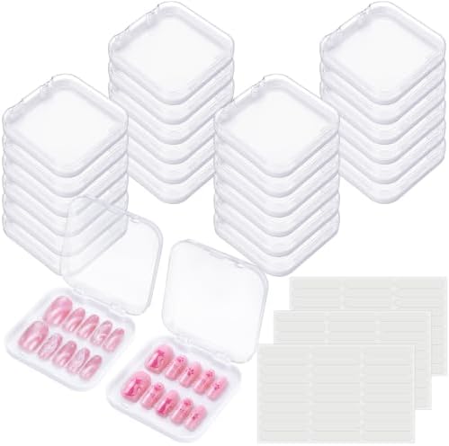 AceOrbit 24 Pcs Press on Nail Box Packaging, White Acrylic Case